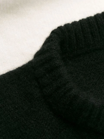 Shop Laneus Patterned Knit Jumper In Black