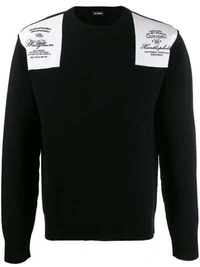 Shop Raf Simons Logo Patch Sweater In Black