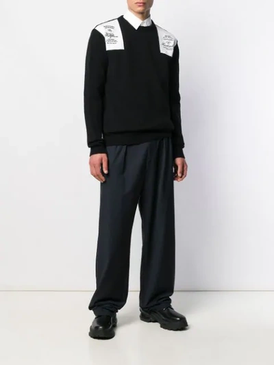 Shop Raf Simons Logo Patch Sweater In Black