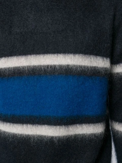 Shop Golden Goose Striped Turtleneck Jumper In Blue