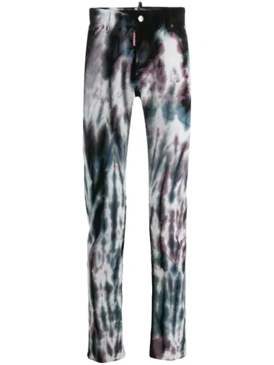 Shop Dsquared2 Printed Jeans In Blue
