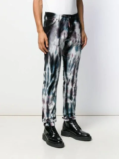Shop Dsquared2 Printed Jeans In Blue