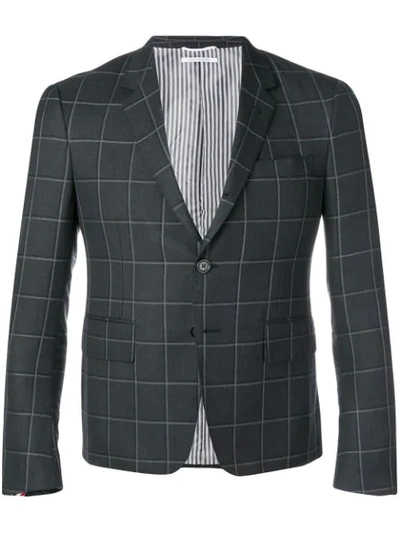 Shop Thom Browne Windowpane Shadow Check Sport Coat In Grey