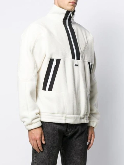 Msgm Contrast Stripe Sweatshirt In White