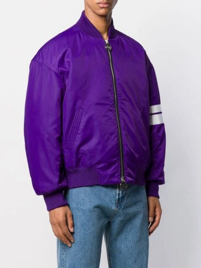 Shop Gcds Oversized Logo Print Jacket In 11 Violet
