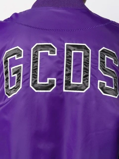 Shop Gcds Oversized Logo Print Jacket In 11 Violet