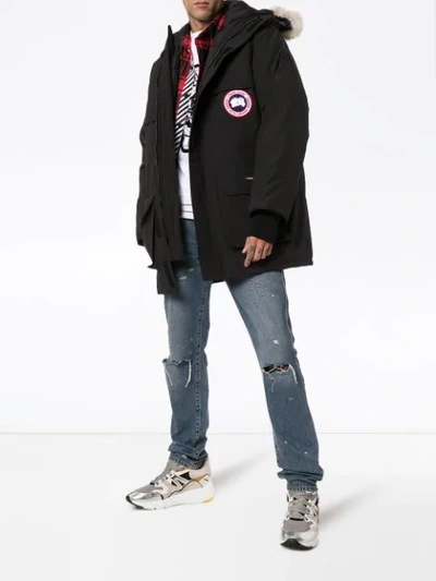 Shop Canada Goose Expedition Hooded Parka Coat In 61 Black