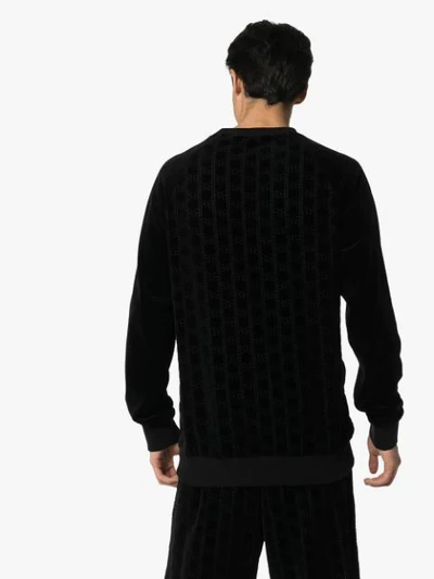 Shop Balmain Mongram Logo Sweatshirt In Black