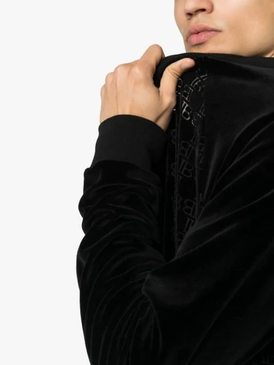 Shop Balmain Mongram Logo Sweatshirt In Black
