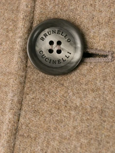 Shop Brunello Cucinelli Short Single Breasted Coat In Neutrals