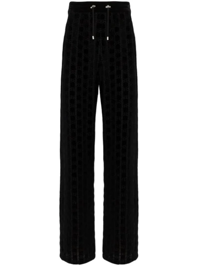 BALMAIN MONOGRAM DRAWSTRING SWEATPANTS - 黑色