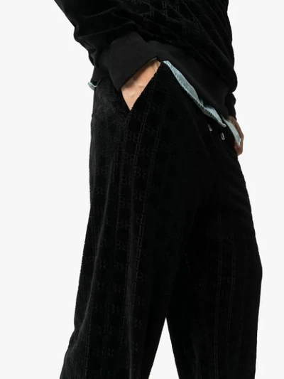 Shop Balmain Monogram Drawstring Sweatpants In Black