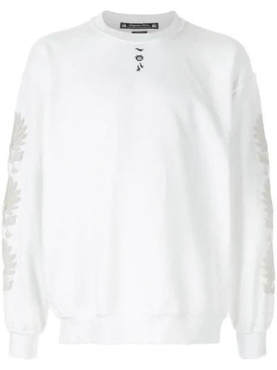 Shop Sasquatchfabrix Oriental Fan Sweater In White