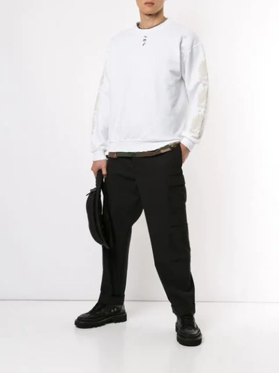 Shop Sasquatchfabrix Oriental Fan Sweater In White