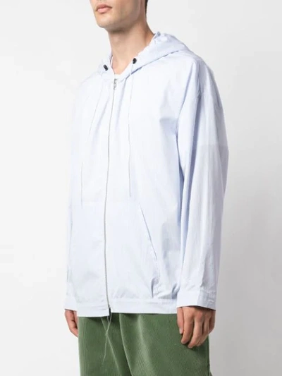Shop Camiel Fortgens Lightweight Hooded Jacket In Blue