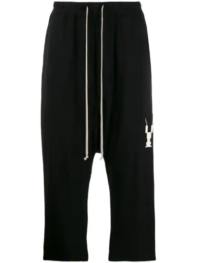 Shop Rick Owens Drkshdw Drop-crotch Cropped Trousers In Black