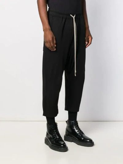 Shop Rick Owens Drkshdw Drop-crotch Cropped Trousers In Black