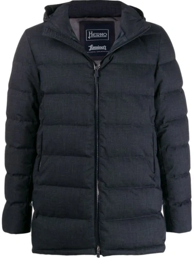 Shop Herno Hooded Padded Jacket In Grey
