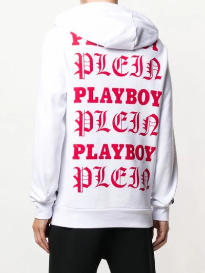 Shop Philipp Plein X Playboy Cover Hoodie In White