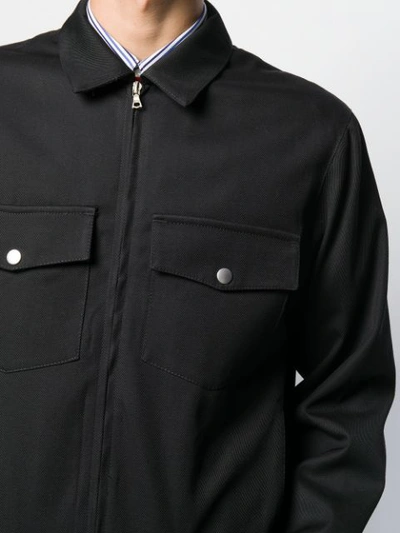 Shop Adish Zipped Shirt Jacket In Black