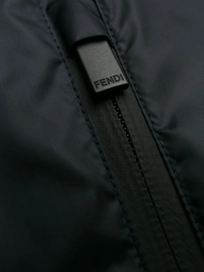 Shop Fendi Lightweight Hooded Jacket In Blue