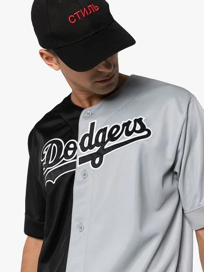 Marcelo Burlon County Of Milan La Dodgers Colour-block Jersey Shirt In Black