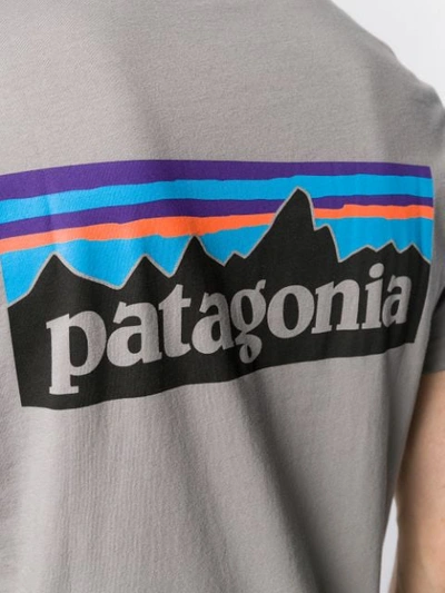 Shop Patagonia Logo Print T-shirt In Grey