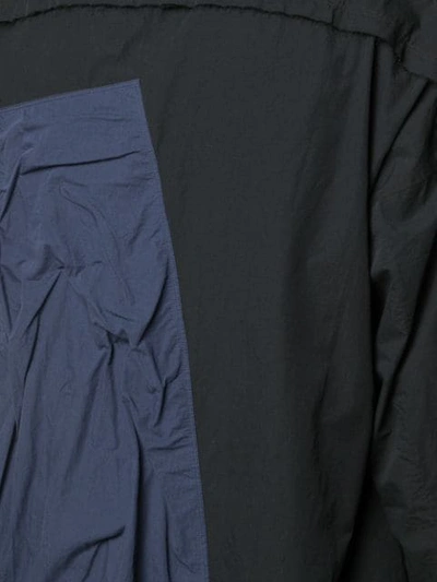 Shop Ziggy Chen Two-tone Asymmetric Shirt In Black
