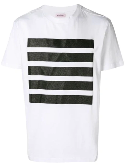 Shop Palm Angels Stripes Stamp T-shirt - White