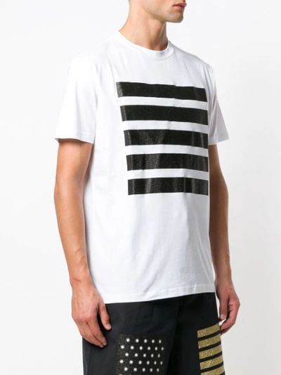 Shop Palm Angels Stripes Stamp T-shirt - White