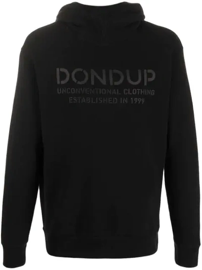 Shop Dondup Logo Print Hoodie In Black