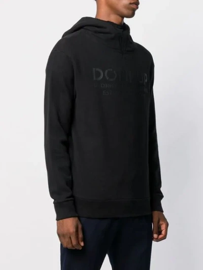 Shop Dondup Logo Print Hoodie In Black