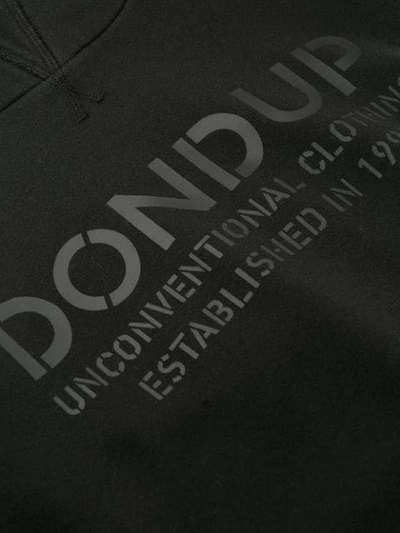 Shop Dondup Logo Print Hoodie In Black