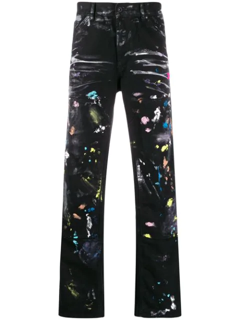 off white jeans paint