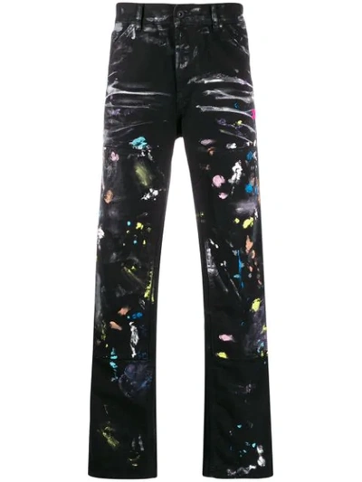 Shop Off-white Jeans Mit Weitem Bein In Black