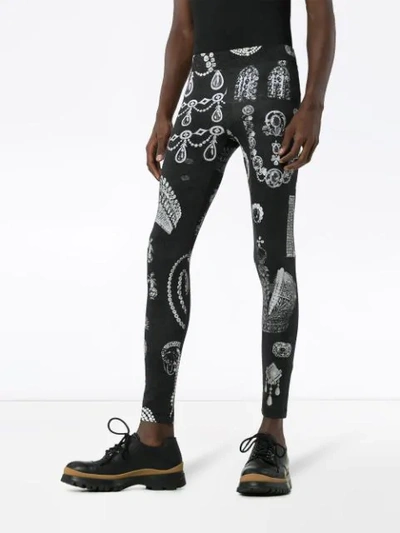 Shop Linder Stefan Jewel-print Leggings In Black Silver Print