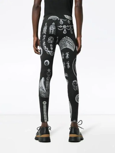 Shop Linder Stefan Jewel-print Leggings In Black Silver Print
