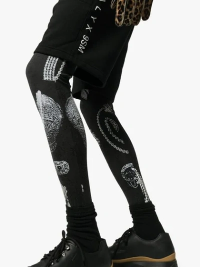 Shop Linder Stefan Jewel-print Leggings In Black Silver Print