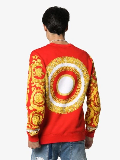 Shop Versace Medusa Print Sweatshirt In Red