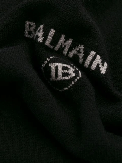Shop Balmain Intarsia Logo Jumper In Black