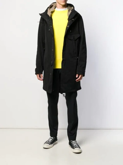 Ten C Cyclone Parka Coat In Black