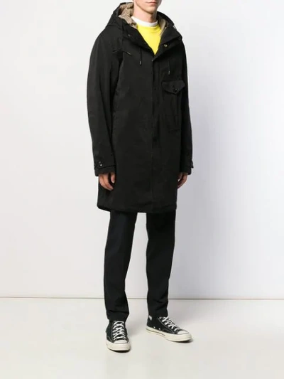 Ten C Cyclone Parka Coat In Black