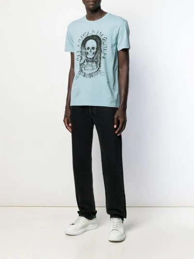 Shop Alexander Mcqueen Skull Print T In Blue