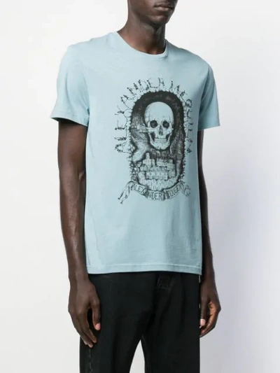 Shop Alexander Mcqueen Skull Print T In Blue