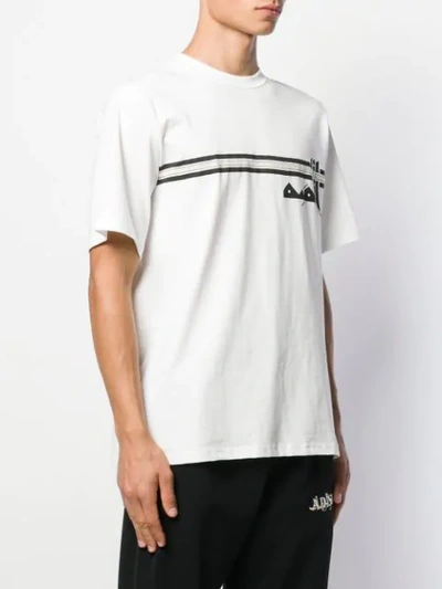 Shop Adish Stitched Detail T-shirt In White