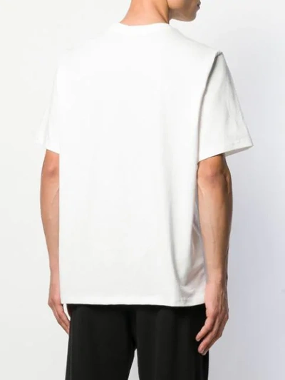 Shop Adish Stitched Detail T-shirt In White