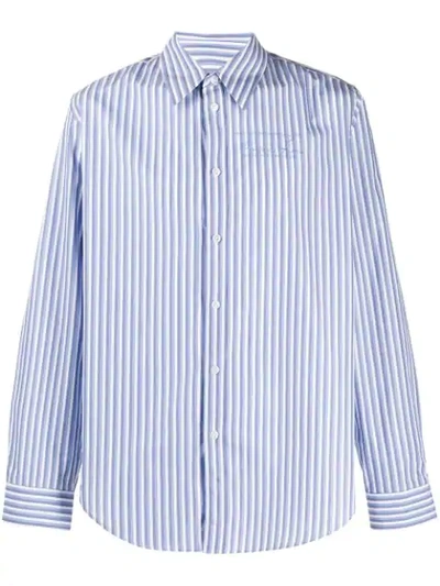 Shop Martine Rose Striped Shirt In White