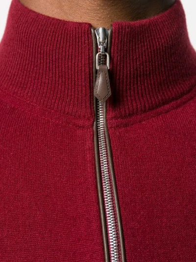 Shop N•peal The Carnaby Half Zip Cashmere Sweater In Red