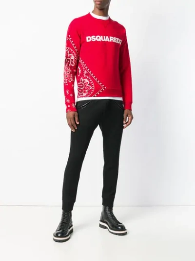 Dsquared2 Bandana-print Pullover Sweatshirt In Red | ModeSens