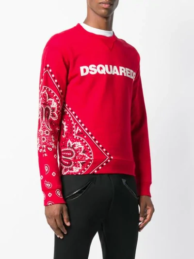 Dsquared2 Bandana-print Pullover Sweatshirt In Red | ModeSens